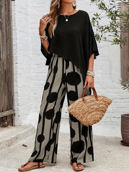 Elevated Ease Set in Contrast Print