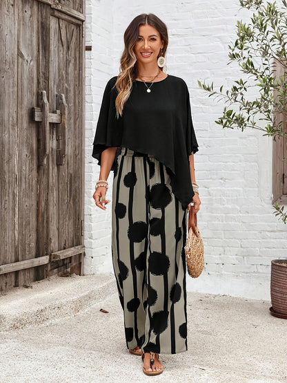 Elevated Ease Set in Contrast Print