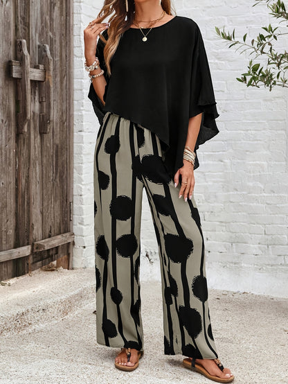 Elevated Ease Set in Contrast Print